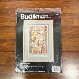Bucilla Celebration of Music Cross Stitch Kit Vintage  10X16 1990 NIP: